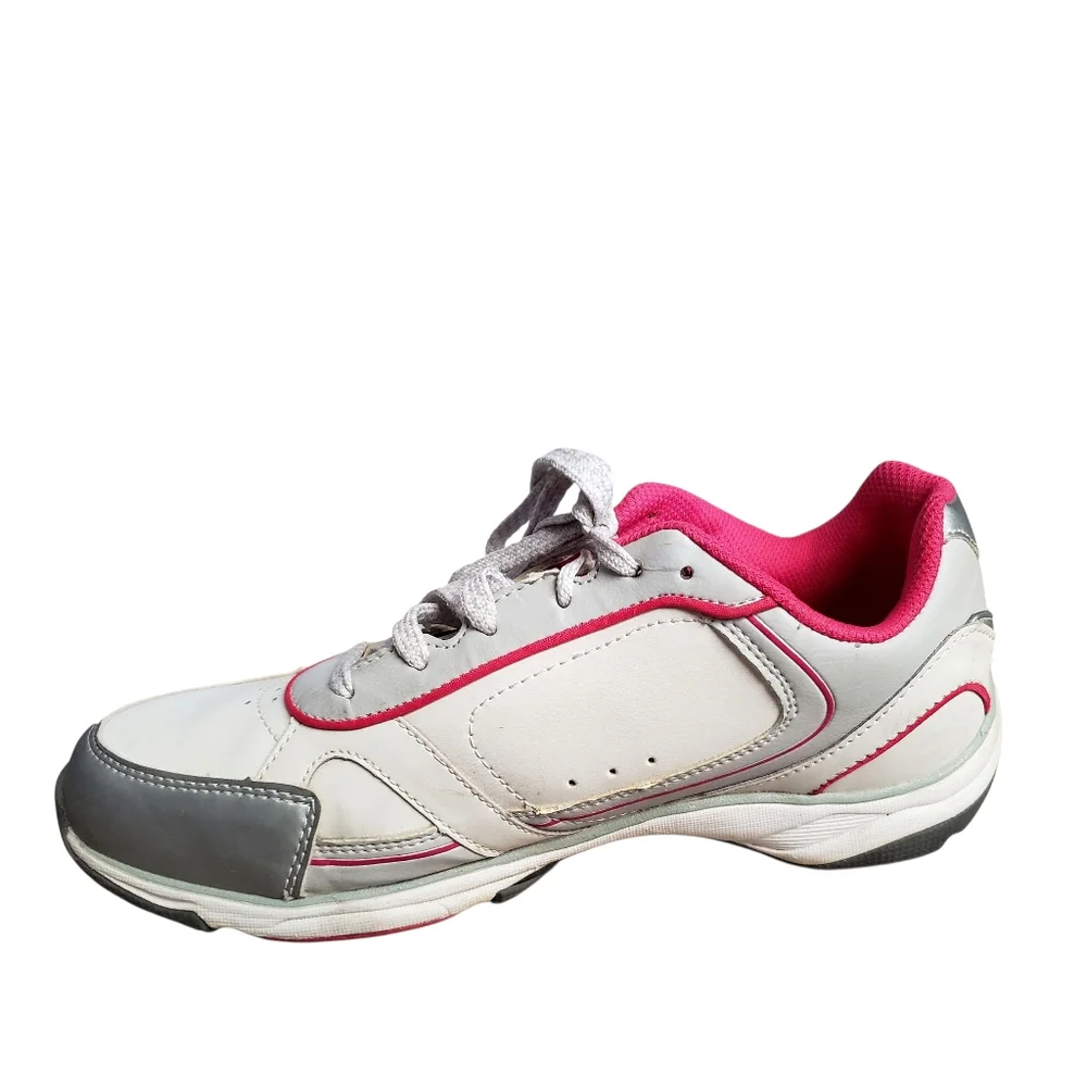 Vionic Sneakers Women's 7.5 Pink Gray Zen Walker Orthaheel Athletic Walk Shoes
